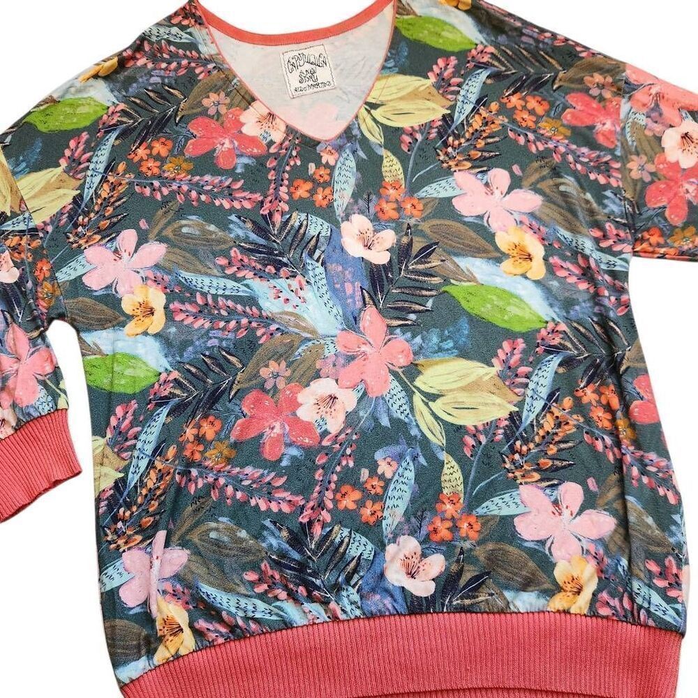 Anthropologie Aldomartins Cap Juluca Sweater Top Womens XL Floral Boho